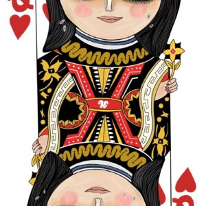 Print Poker Card Queen oh Heart