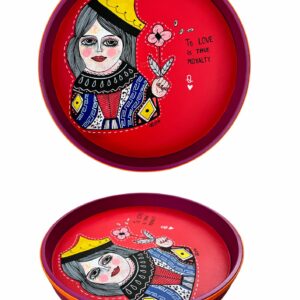 Leather Tray Queen of Hearts